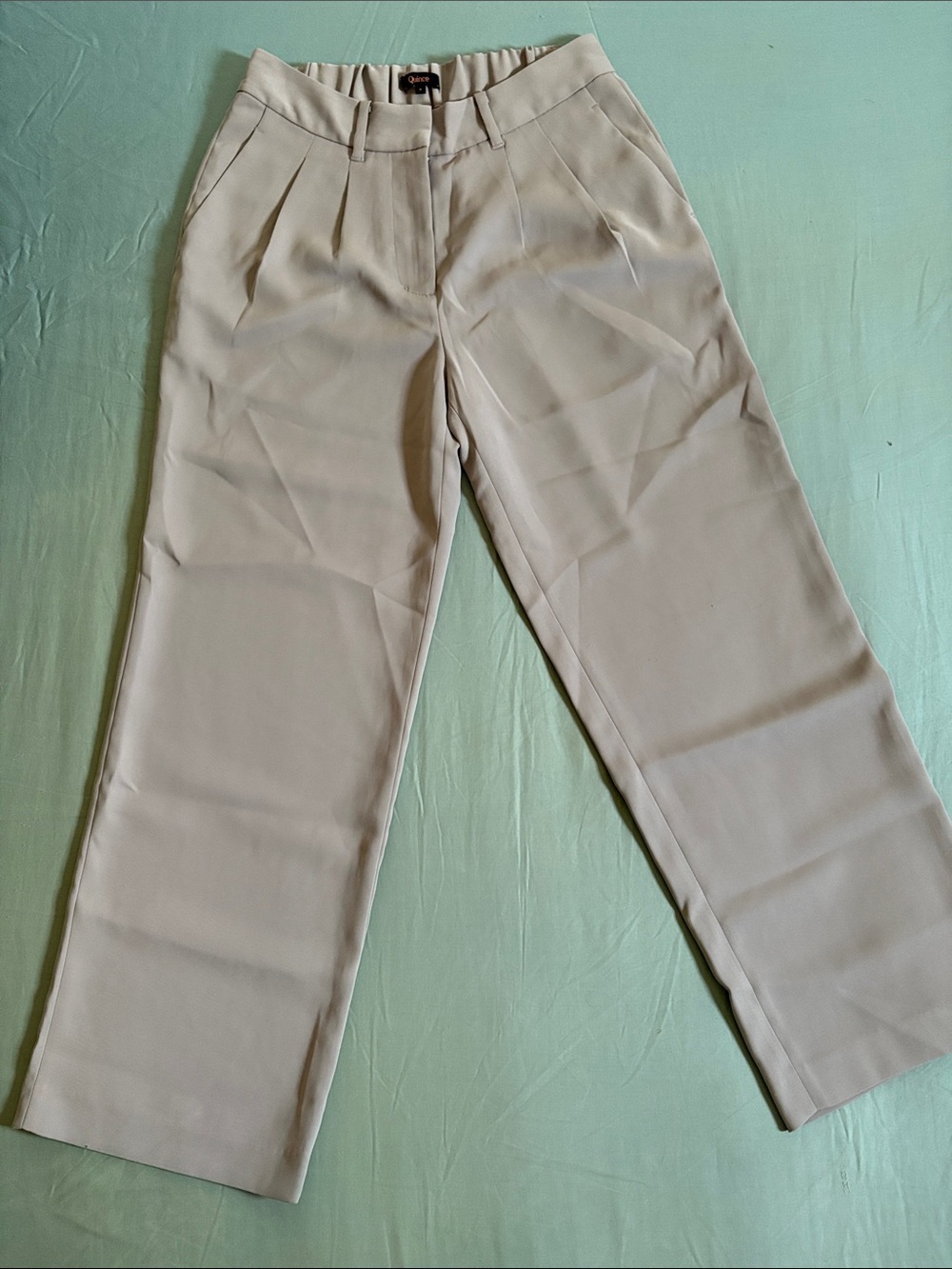 Quince Women's Straight-Leg Dress Pants in Light Beige